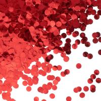 Конфетти фольга Круг, Красный, Металлик, 1 см