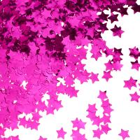 Конфетти фольга Звезда, Фуксия, Металлик, 1,5 см