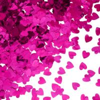 Конфетти фольга Сердце, Фуксия, Металлик, 1,5 см