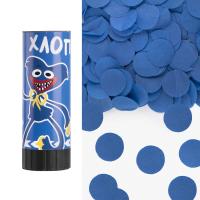 Хлопушка пружинная (4/10 см), Зубастики, Круги тишью, Синий