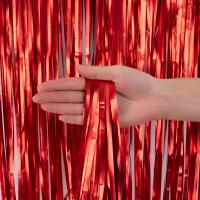 Занавес Дождик Красный, Матовый металл