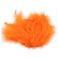 Перья Декоративные, Оранжевые, 10 см, 30шт.