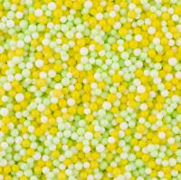 Шарики пенопласт, Цветной микс, Желтый/Зеленый, 2-4 мм
