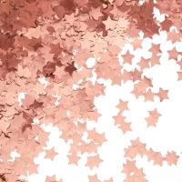 Конфетти фольга Звезда, Розовое Золото, Хром, 1,5 см