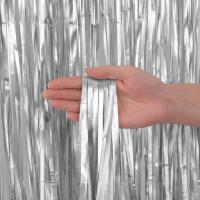 Занавес Дождик Серебро, Матовый металл, 100*200 см