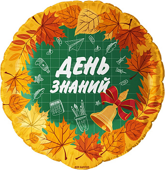 Шар (18''/46 см) Круг, День Знаний, Оранжевый