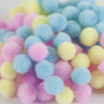 Декоративное украшение Помпончики, Праздничный микс, 1 см, Ассорти, 100 шт.