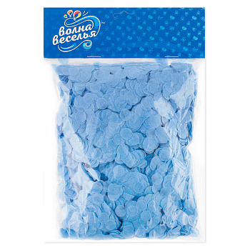 Конфетти тишью Круг, Голубой, 1 см