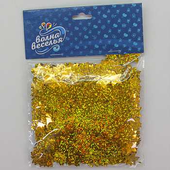 Конфетти фольга Звезда, Золото