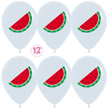 Шар 12"/30 Арбуз Белый
