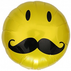 Круг-Смайл-с-усами-Желтый
