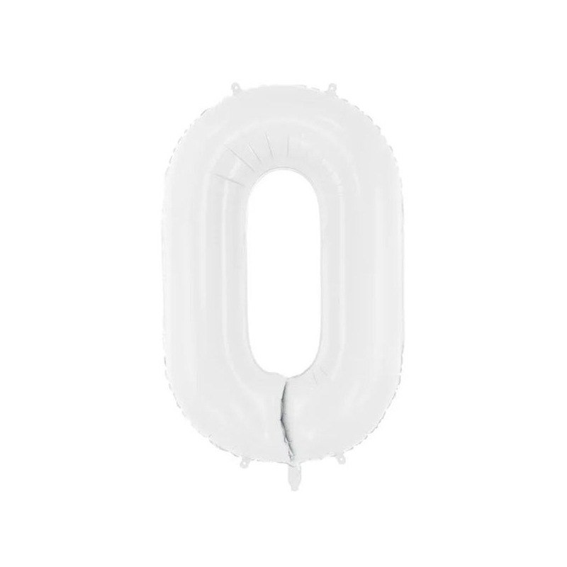 Шар фольгированный 42" цвет белый, цифра
