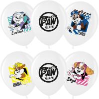 Шар (12''/30 см) Щенячий Патруль, Белый (200), пастель