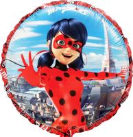 Шар (18''/46 см) Круг, Леди Баг, Красный