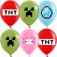 Шар (12''/30 см) Пиксели, TNT, Ассорти, пастель