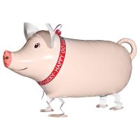 Шар (25"/64 см) Ходячая Фигура, Поросенок, белый