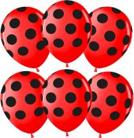 Шар (12''/30 см) Черные точки, Красный (230), пастель