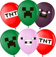 Шар (12''/30 см) Пиксели, Ассорти, пастель