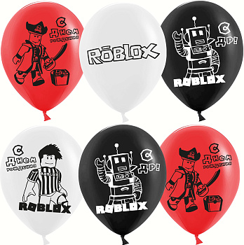 Шар (12''/30 см) Роблокс, С Днем Рождения!, Ассорти, пастель