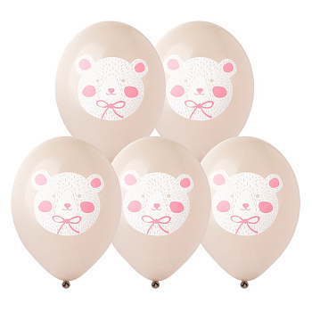 Шар с рисунком 14" Медвежонок белый