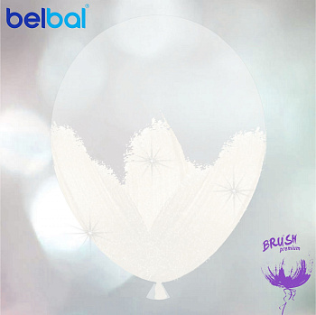 Браш 14"35 см Кристалл + белый