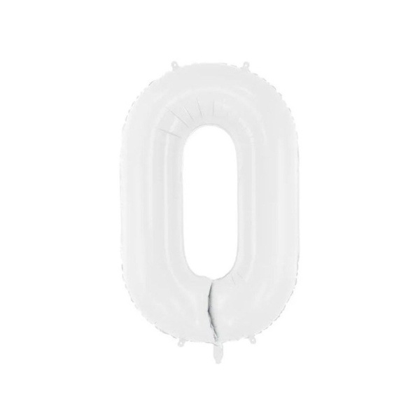 Шар фольгированный 42" цвет белый, цифра (Шар фольгированный 42" цвет белый, цифра (0))