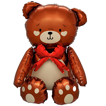 К ФИГУРА AIR Мишка коричневый бант красн