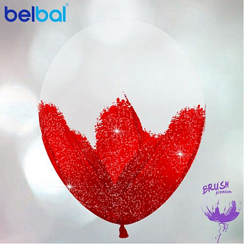 Браш 14"35 см Кристалл + красный