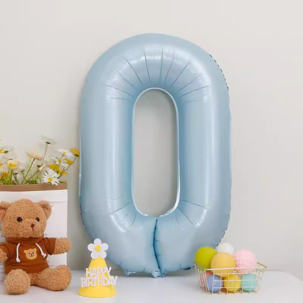 Шар фольгированный 42" цвет голубой, цифра (Шар фольгированный 42" цвет голубой, цифра (0))