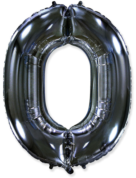 Шар (40''/102 см) Черный, Цифра (Шар (40''/102 см) Черный, Цифра  (0))