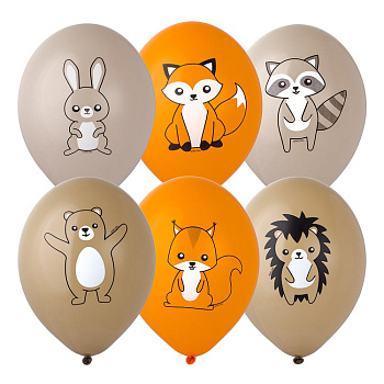 Шар с рисунком 14" Лесные зверюшки