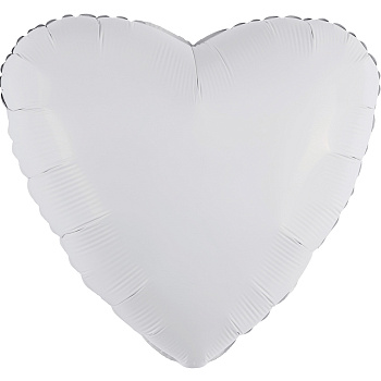 Шар (19''/48 см) Сердце, Белый